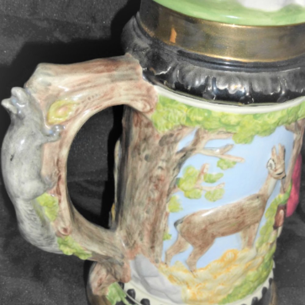 15" high BEER STEIN Hand Made & Painted Signed Mary Howroyd Collectible Mug